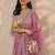 purple embellished saree with unstitched blouse piece
