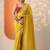 yellow solid saree with unstitched blouse piece