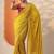 yellow solid saree with unstitched blouse piece