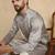 grey silk blend beads and stones embroidered kurta with trouser set