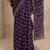 purple ethnic motifs printed saree with unstitched blouse piece