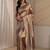 taupe embroidered saree