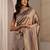 taupe embroidered saree
