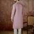 pink silk blend kurta with solid thread work embroidery