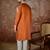 Men’s orange silk blend kurta with solid thread work embroidery | trendy ethnic wear for festive, wedding