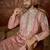 Men’s peach silk blend kurta with solid thread work embroidery | trendy ethnic wear for festive, wedding
