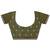olive leaf green embellished satin saree with ethnic motifs