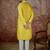 Men’s yellow silk blend kurta with solid thread work embroidery | trendy ethnic wear for festive, wedding