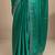 teal embellished saree with unstitched blouse piece