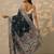 teal woven design organza saree with unstitched blouse piece