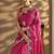 pink embroidered saree with unstitched blouse piece