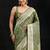 olive banarasi silk blend saree