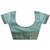 teal embroidered saree with unstitched blouse piece