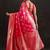 pink woven design saree with unstitched blouse piece