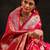 pink woven design saree with unstitched blouse piece