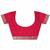 pink woven design saree with unstitched blouse piece