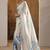 off white printed satin saree with unstitched blouse piece
