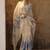 off white printed satin saree with unstitched blouse piece