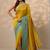 yellow embellished saree with unstitched blouse piece