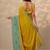 yellow embellished saree with unstitched blouse piece