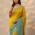 yellow embellished saree with unstitched blouse piece