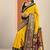 mustard solid georgette saree with unstitched blouse piece