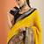 mustard solid georgette saree with unstitched blouse piece