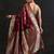 maroon woven design saree with unstitched blouse piece