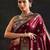 maroon woven design saree with unstitched blouse piece