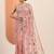 pink embroidered nylon saree with unstitched blouse piece