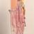 pink embroidered nylon saree with unstitched blouse piece