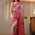 pink silk blend saree with woven border