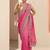 pink embellished saree with unstitched blouse piece