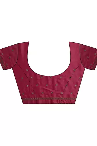 pink embellished saree with unstitched blouse piece