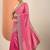 pink embellished saree with unstitched blouse piece