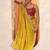 mustard solid saree with unstitched blouse piece