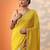 mustard solid saree with unstitched blouse piece