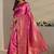 pink ethnic woven design saree with unstitched blouse piece