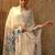 white printed satin saree with unstitched blouse piece