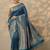 blue woven design banarasi saree with unstitched blouse piece