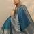 blue woven design banarasi saree with unstitched blouse piece