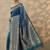 blue woven design banarasi saree with unstitched blouse piece