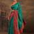 green bandhani embellished saree with unstitched blouse piece