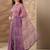 purple striped embellished saree with unstitched blouse piece