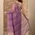 purple striped embellished saree with unstitched blouse piece
