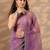 purple striped embellished saree with unstitched blouse piece