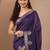 purple printed saree with unstitched blouse piece