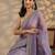 lavender embellished saree with unstitched blouse piece