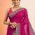 magenta embellished saree with unstitched blouse piece