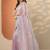 lavender embellished nylon saree with unstitched blouse piece